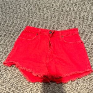 Lee red jean shorts, size 25 medium